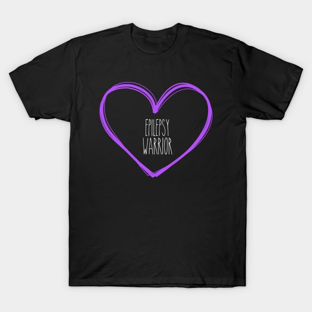 Epilepsy Warrior Heart Support T-Shirt by MerchAndrey